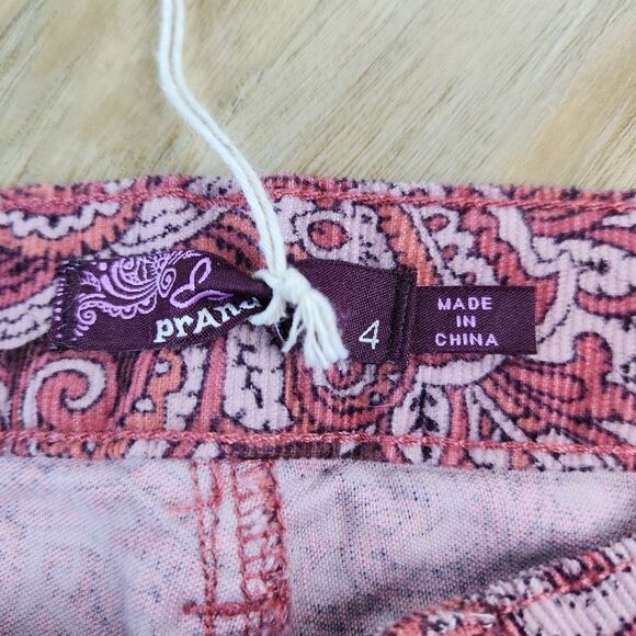☔️🔸️NWT Prana Rhubarb Paisley Trinity Corduroy Jeans Size 4 - Picture 13 of 15